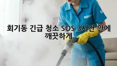 🚨 회기동 긴급 청소 SOS! 3시간 안에✨ 깨끗하게!